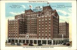 The New Nicollet Hotel - Gold Medal Station WCCO Postcard