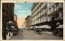 Nicollet Avenue Looking North from 7th Street Postcard