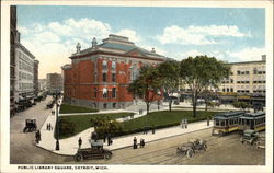 Public Library Square Detroit, MI Postcard Postcard