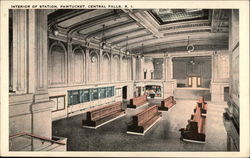 Interior of Station at Pawtucket Postcard