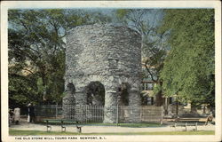 Touro Park - The Old Stone Mill Postcard