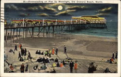 Promenading on Pier by Moonlight Postcard