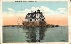 Breakwater Light Rockland, ME Postcard Postcard