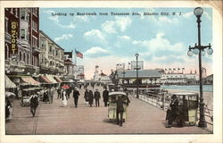 Looking Up Boardwald From Tennessee Ave Atlantic City, NJ Postcard Postcard