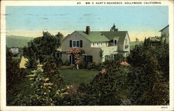 William S. Hart's Residence Postcard