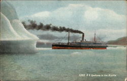 S.S. Spokane in Ice Alaska Postcard Postcard