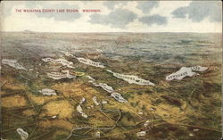 Aerial View of the Waukesha County Lake Region Wisconsin Postcard Postcard