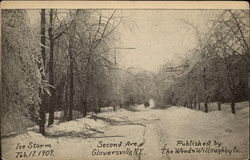 Second Avenue - Ice Storm, Feb. 17 1909 Postcard