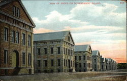 Row of Shops on Government Island Postcard