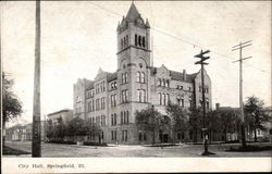 City Hall Springfield, IL Postcard Postcard