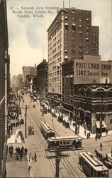 Second Avenue, looking North from James Street Seattle, WA Postcard Postcard