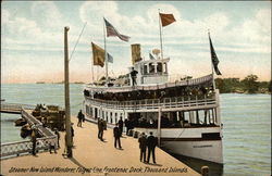 Steamer "New Island Wanderer" - Folger Line, Frontenac Dock Postcard