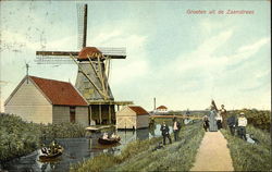 Windmill and Canal Postcard