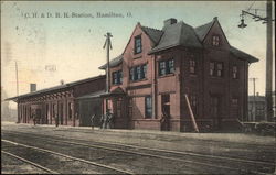 CH & DRR Station Hamilton, OH Postcard Postcard