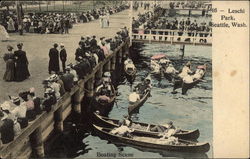 Leschi Park Boating Scene Postcard