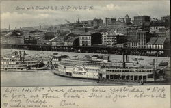 Levee with Elevated Rail Road St. Louis, MO Postcard Postcard