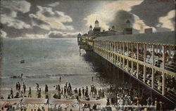 Steel Pier by Moonlight Postcard