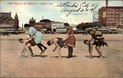 Leap Frog on the Beach Atlantic City, NJ Postcard Postcard