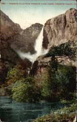 Yosemite Falls from Yosemite Falls Creek - Yosemite Valley California Postcard Postcard