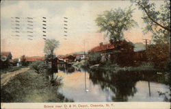 Scene near D. & H. Depot Oneonta, NY Postcard Postcard