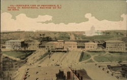 Bird's-Eye View of Providence, R.I. Showing the Railroad Station, State House and Normal School Postcard