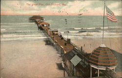 The Great Pier Old Orchard Beach, ME Postcard Postcard