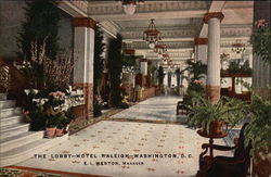 The Lobby--Hotel Raleigh Postcard