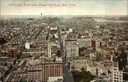 Bird's Eye View from Singer Building New York, NY Postcard Postcard