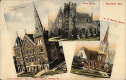 Christiian, Rock, and M. E. Churches Postcard