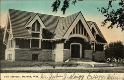 City Library Durand, WI Postcard Postcard