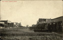 Main Street View Elsmore, KS Postcard Postcard