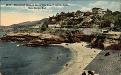 Beautiful Homes Along the Beach at La Jolla Postcard