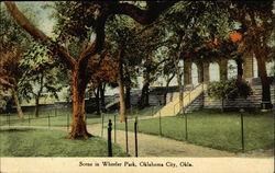 Scene in Wheeler Park Oklahoma City, OK Postcard Postcard