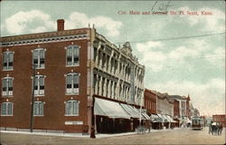 Cor. Main and 1st Sts Postcard