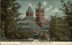 Library Building at the University of Michigan Ann Arbor, MI Postcard Postcard