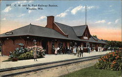 C. M. and St.Paul Railway Station Wausau, WI Postcard Postcard