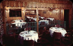 Upper Section of the Beautiful Terrace Dining Room at Pocono Gardens Lodge Postcard