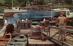 Lobsterman at Annisquam Harbor Postcard