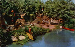 Peaceful Indian Village in Frontierland at Disneyland Postcard