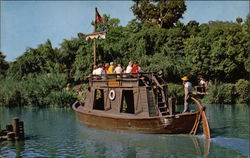 Keel Boat in Frontierland at Disneyland Postcard