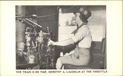 The Train is on Time, Dorothy A. Laughlin at the Throttle Miami, FL Postcard Postcard