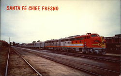 Santa Fe Chief at Fresno California Postcard Postcard