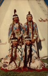 Four Indian Maids Native Americana Postcard Postcard