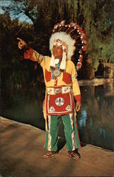 Chief White Eagle at Knott's Berry Farm & Ghost Town Buena Park, CA Postcard Postcard