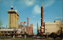 Looking Eastward on Fremont Street Heart of the Famous Casino Center Postcard