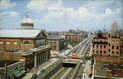 Looking Downtown on Huntington Avenue Postcard