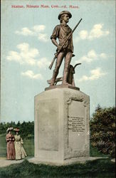 Statue, Minute Man Concord, MA Postcard Postcard