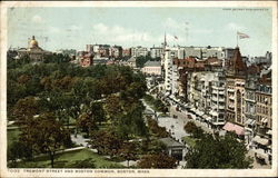 Tremont Street and Boston Common Massachusetts Postcard Postcard