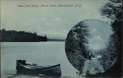 View from Carry, Mirror Lake, Adirondacks Postcard