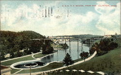 B. & M. R. R. Bridge from Dam Clinton, MA Postcard Postcard